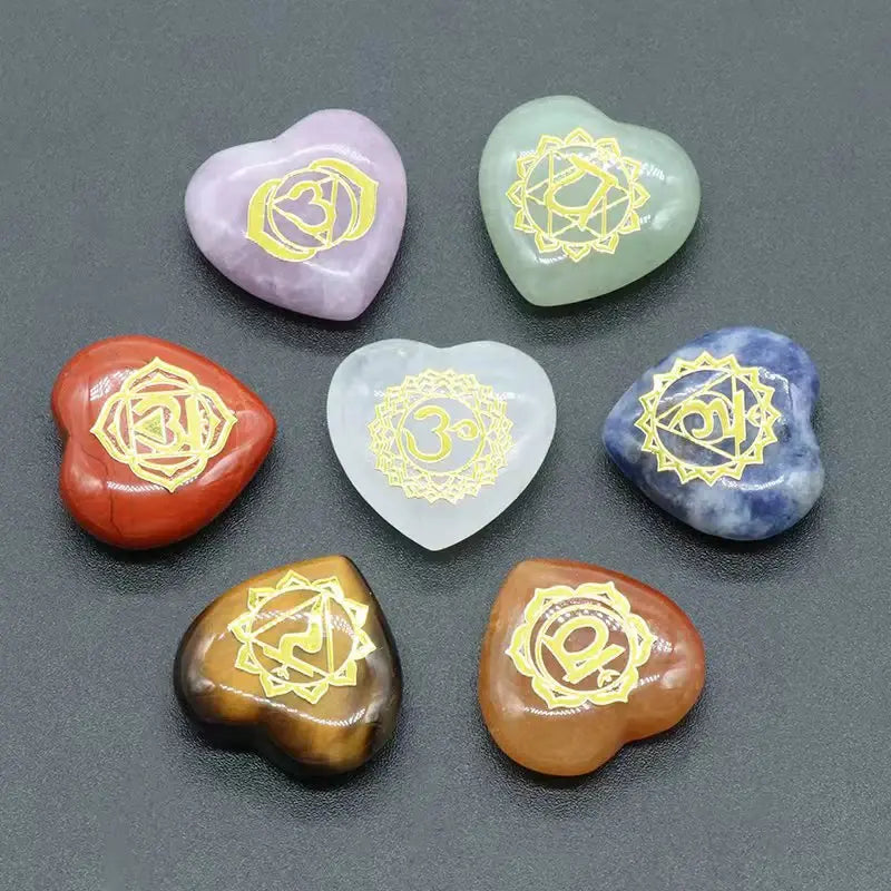 7Pcs Heart Chakra Natural Crystal Stones for Jewellery Making, Healing and Meditation