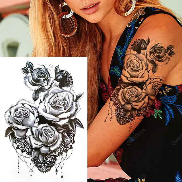 Old School Flowers Tattoos for Women