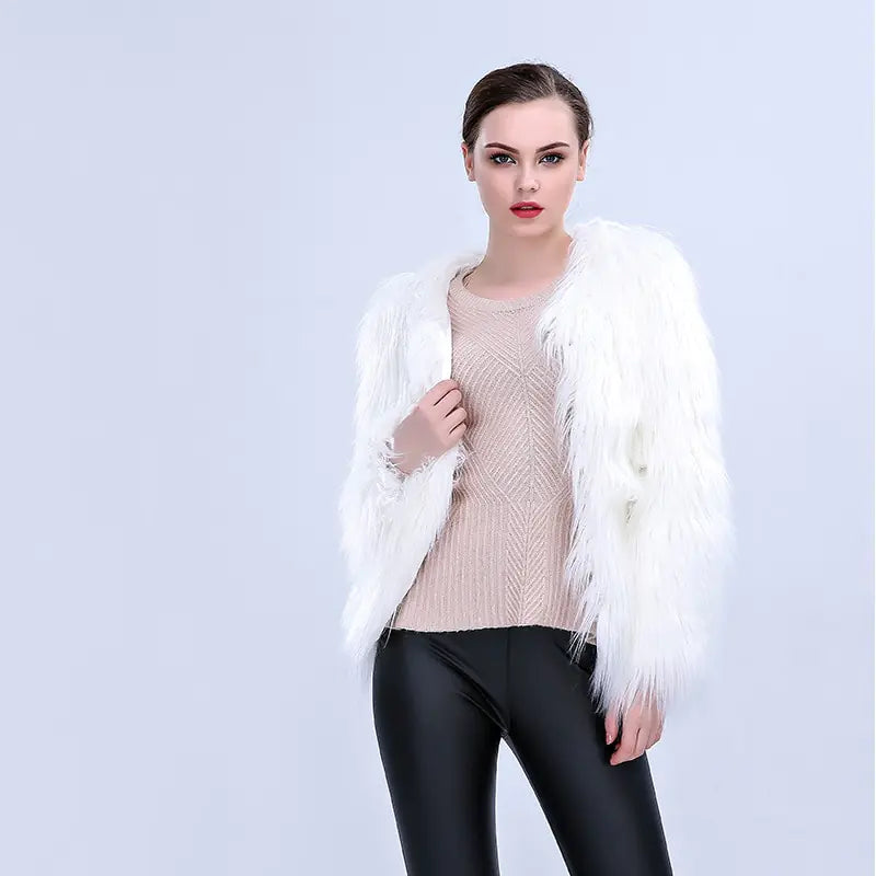 Women Faux Fur Coat Valentine Cosplay