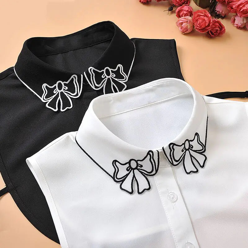 Embroidery Women Collar Shirt