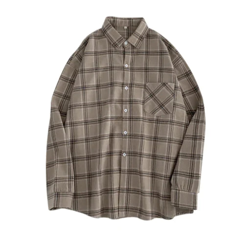 Women Shirt Plaid Female Oversize Blouse