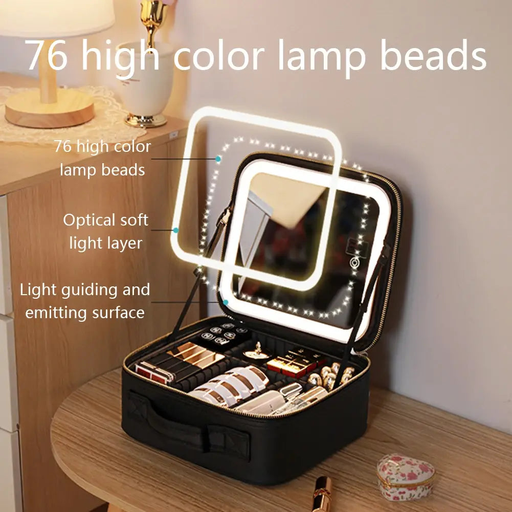 Smart LED Cosmetic Case with Mirror