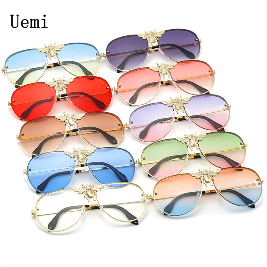 2022 Fashion Modern Oversized Sunglasses for Women Men Luxury Designer Sun Glasses Bee Decoration Trengding Shades UV400